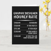 Graphic Designer Uurly Rate Funny Cadeau Kaart (Gele Bloem)