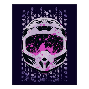 Graphic Dirt Bike Helmet Perfect Poster