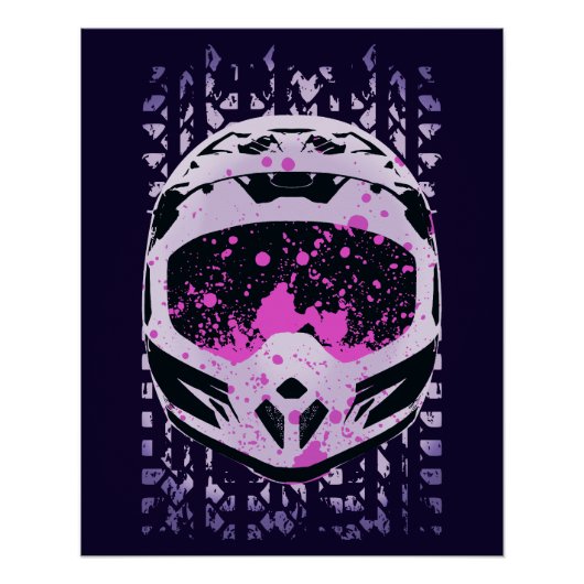 Graphic Dirt Bike Helmet Perfect Poster (Voorkant)