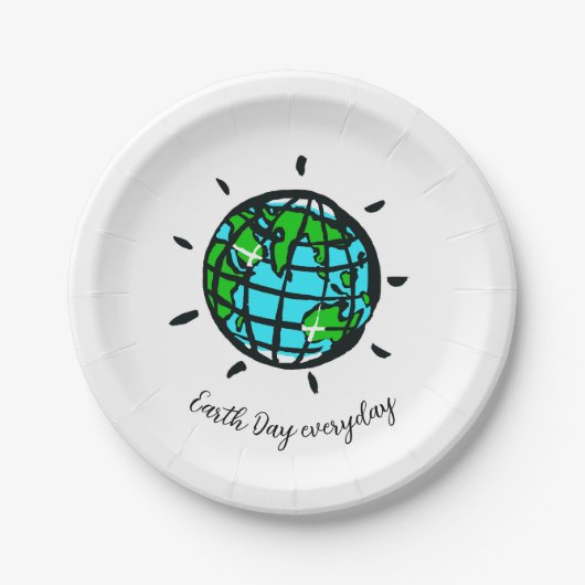 Graphic EARTH DAY - Dagelijks - Feest Papieren Bordje (Voorkant)