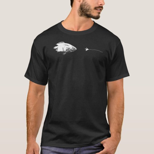 Graphic Fly Fishing Hook Line Fish Smallmouth Bas T-shirt (Voorkant)