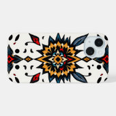 Graphic Folk Art Starburst Phone Case iPhone 15 Hoesje (Achterkant horizontaal)