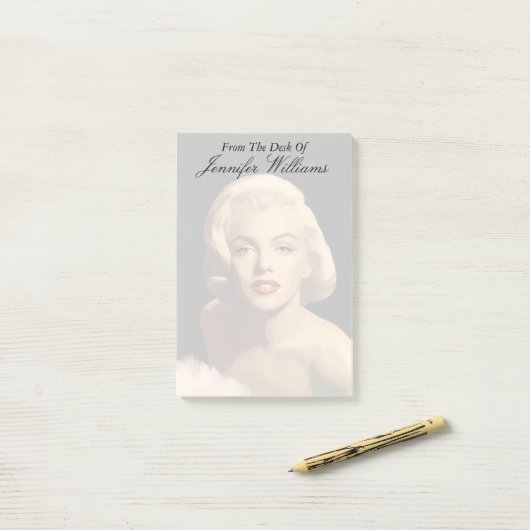 Graphic Gray Marilyn Post-it® Notes (Op bureau)