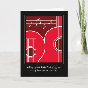 Graphic Guitar, Lute en Muzieknoten Vakantie Kaart
