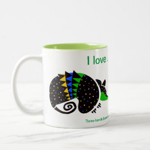 Graphic - I love ARMADILLOS - Dierenvriend - Tweekleurige Koffiemok