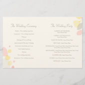 Graphic modern flower petals Weddenprogramma (Achterkant)