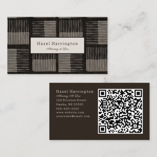 Graphic Modern QR Code Visitekaartje Zwart Grijs (Voorkant / Achterkant)