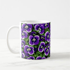 Graphic Paarse Pansies Koffiemok