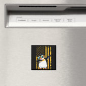 Graphic Penguin Retro American Flag Funny Penguin Magneet (Insitu (Vaatwasser))