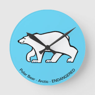 Graphic Polar BEER-Arctic wildlife - IJsblauw Ronde Klok