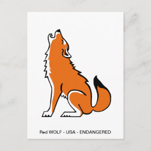 Graphic Red WOLF- Dierenvriend- Natuur - Wildlife Briefkaart