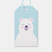 Graphic schattig wit polar beer kerstwinter cadeaulabel (Voorkant)