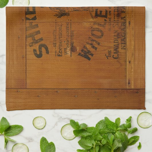  Graphic Shredded Tarwe Gestempelde Krat Theedoek (Gevouwen)