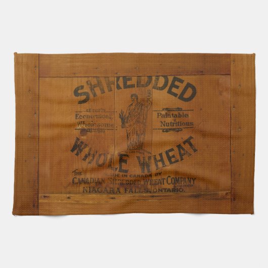 Graphic Shredded Tarwe Gestempelde Krat Theedoek (Horizontaal)