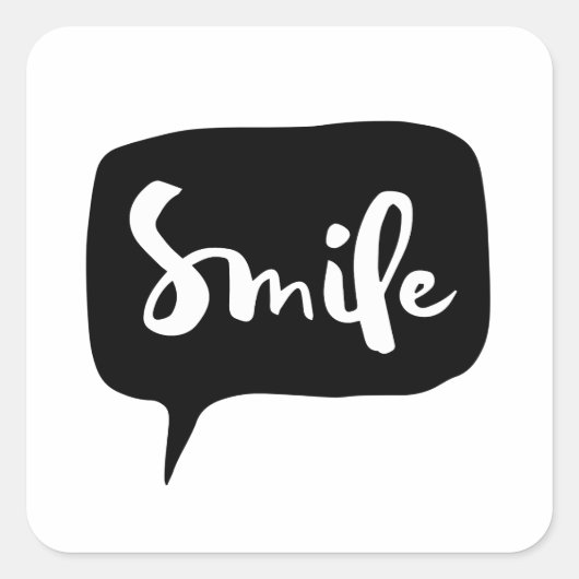 Graphic Smile Speech Bubble Afbeelding Inspiration Vierkante Sticker (Voorkant)