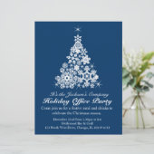 Graphic snowflake tree navy kantoor party flyer persoonlijk briefhoofd (Staand voorkant)