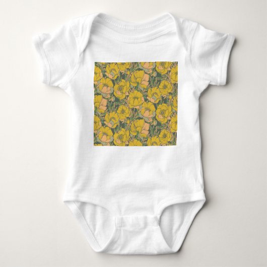 Graphic Spring Trollius Bloemen Romper (Voorkant)