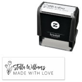 Graphic Tulip Script met liefde gemaakt Zelfinktende Stempel (In situ)