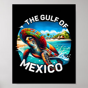 Graphic Zee Turtle Golf of Mexico nooit vergeten Poster