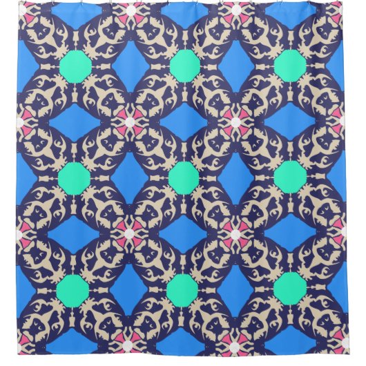 Graphical Linear French Bulldog Pattern Douchegordijn (Voorkant)