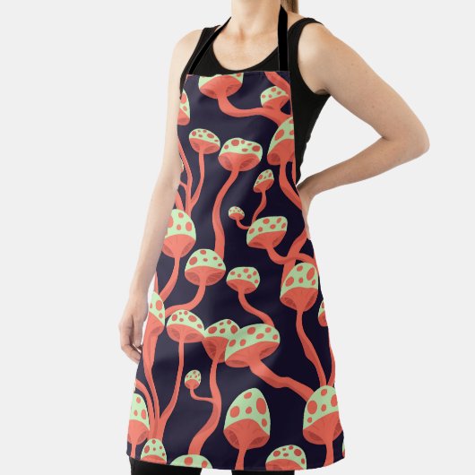 Graphics Paddenstoelen Naadloos Patroon Schort (Insitu)