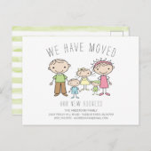 Graphique à bâtons mignons Faire-part de déplaceme (Devant / Derrière)