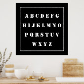 Graphique alphabet anglais blanc sur tableau noir, (Cuisine)