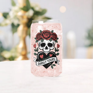 Graphique Darkly Yours : Crâne gothique avec roses