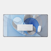 Graphique d'art fractal gris bleu Abstrait moderne (Clavier et souris)
