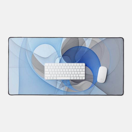 Graphique d'art fractal gris bleu Abstrait moderne (Clavier et souris)