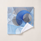 Graphique d'art fractal gris bleu Abstrait moderne (Gant de toilette)