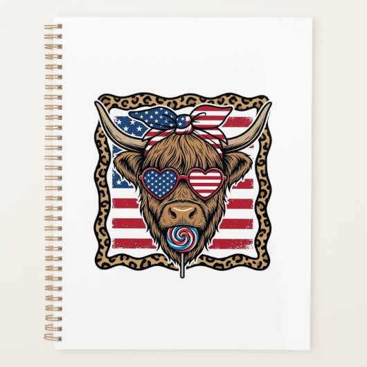 Graphique de drapeau vintage de vache des Highland (Devant)