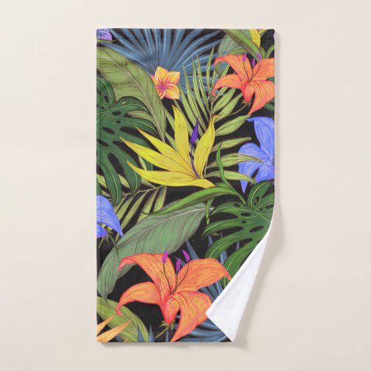 Graphique de fleur d'Aloha de Hawaii tropical (Serviette à main)