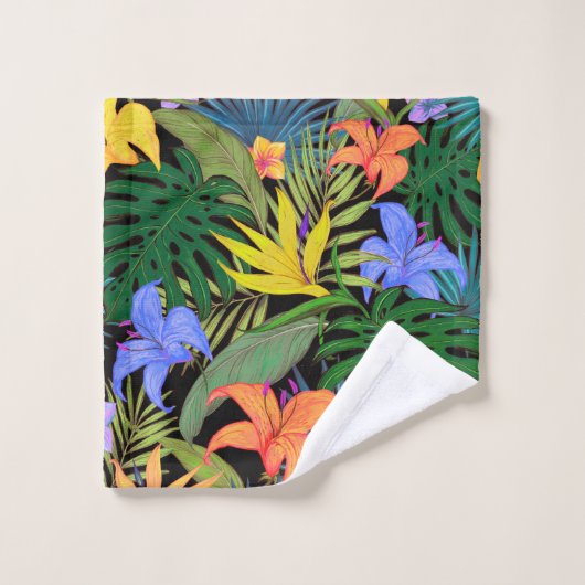 Graphique de fleur d'Aloha de Hawaii tropical (Gant de toilette)