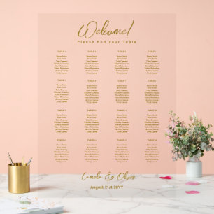GRAPHIQUE DE LA TABLE DE SIÈGE DU MARIAGE ACRYLIQU