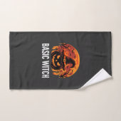 Graphique de lune de citrouille de sorcière de bas (Serviette à main)