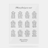 Graphique de placement de mariage noir et blanc cl (Recto)