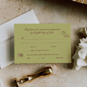 Graphique de réponse de mariage chartreuse bordeau