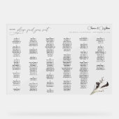 Graphique de siège alphabétique floral noir et bla (Recto)