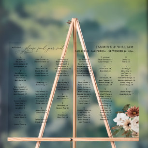 Graphique de siège alphabétique floral Rustique Ne