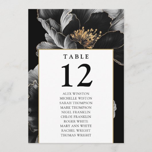 Graphique de Siège de Numéro de Table Floral Moder (Devant)