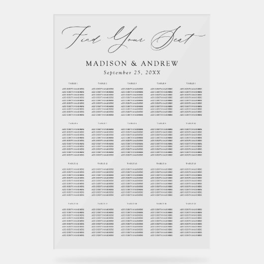 Graphique de sièges de table moderne élégant en no (Recto)