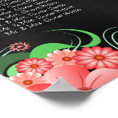 Graphique de sièges de tableau Floral noir et rose (Coin)