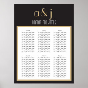 Graphique de sièges Mariage Art Déco Monogramme