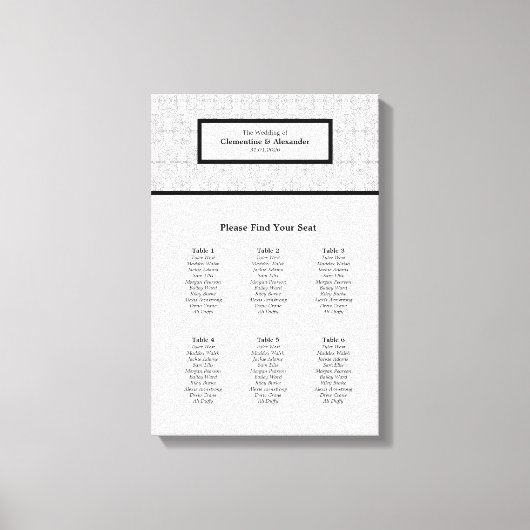 Graphique de table de mariage Art Déco élégant (6  (Recto)