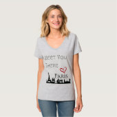 GRAPHIQUE féminine PARIS STYLE VNECK TSHIRT (Devant entier)