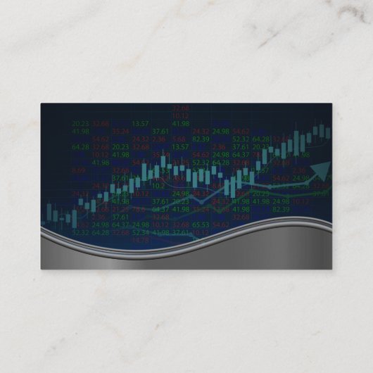 Graphique financier | Carte de visite de code QR (Dos)