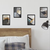 Graphique géométrique moderne dessin mur d'art ens (Chambre à coucher)