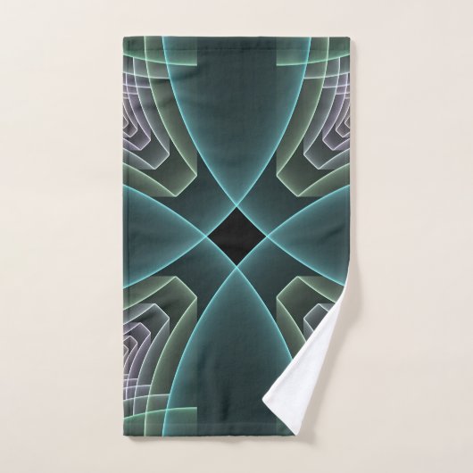 Graphique géométrique Turquoise moderne (Serviette à main)