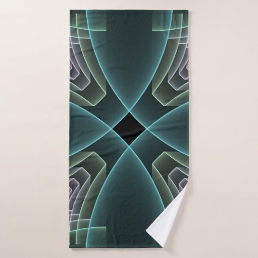 Graphique géométrique Turquoise moderne (Serviette de bain)